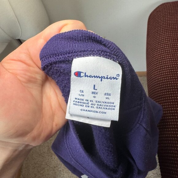 Champion New York University Purple and White Crewneck Sweatshirt - Picture 12 of 12